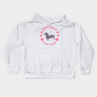 Girls just love dogs Kids Hoodie